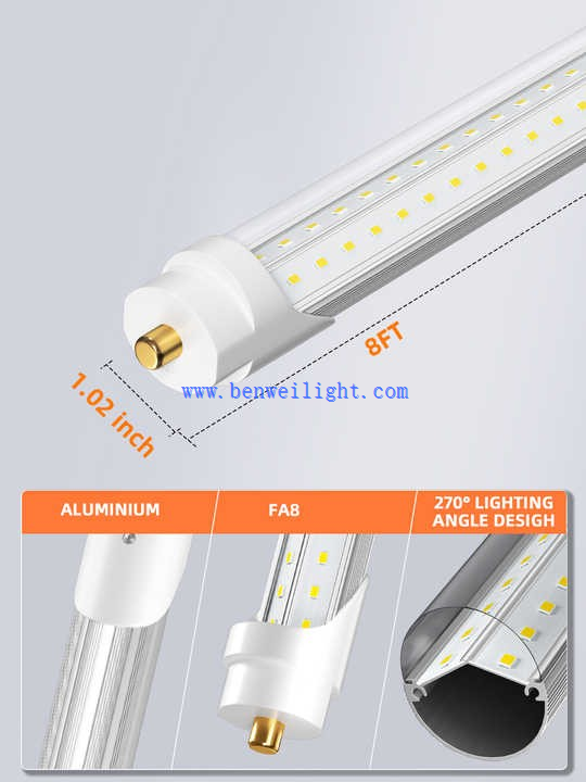 led replacement for 8 foot fluorescent tubes